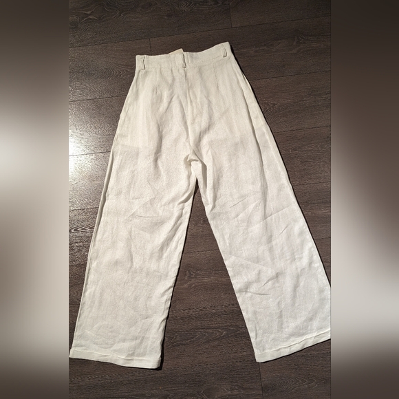 The Latest Scoop white linen wide leg pants, size S - Picture 3 of 6